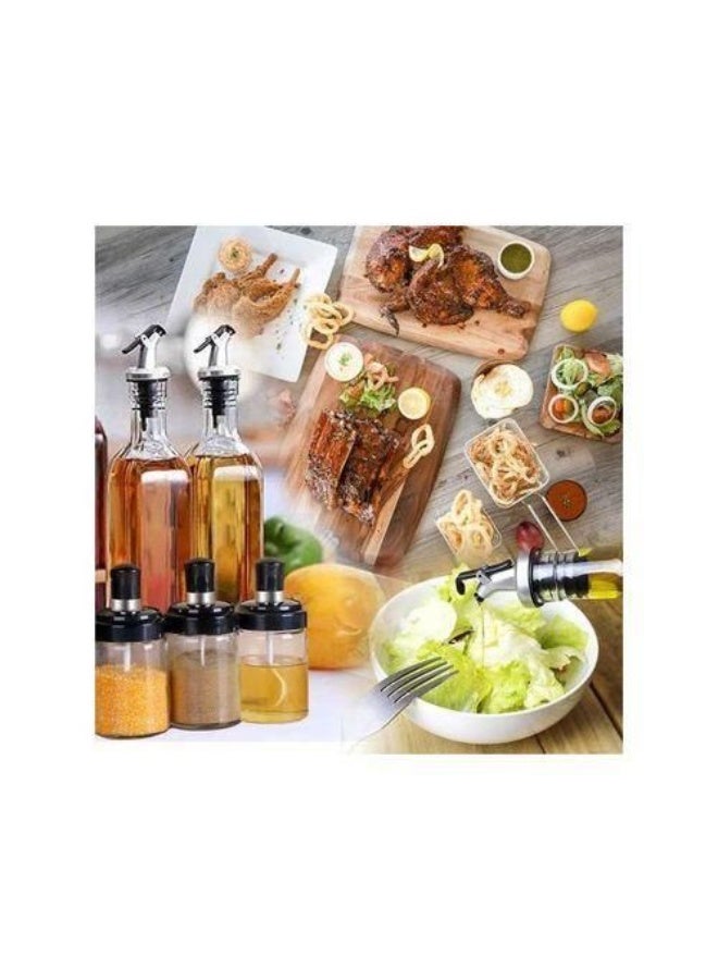 مجموعة  مكونة من زجاجتين وموزع سعة 500 مل و3 برطمانات به ملاعق - شفافة - Image 5